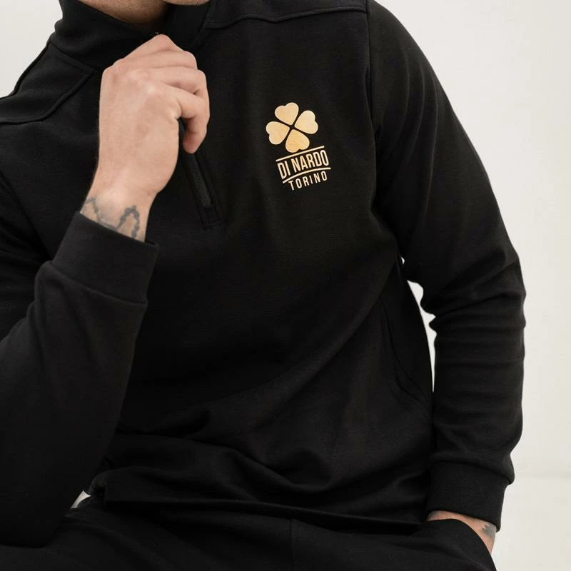 Promo 🔥 Di Nardo-Men’s Black Quarter Zip Sweatshirt ⭐ 2 Di Nardo-Men’s Black Quarter Zip Sweatshirt