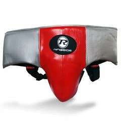 Champs Bxing Ltd HEAD & GROIN GUARDS RINGSIDE-Pro Fitness Red/Black/Silver Groin Guard Synthetic Leather