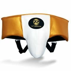 Champs Bxing Ltd HEAD & GROIN GUARDS RINGSIDE-Pro Fitness White/Black/Gold Groin Guard Synthetic Leather