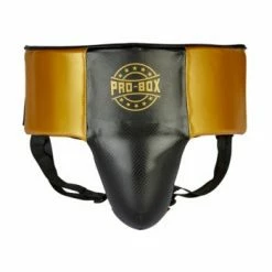 Champs Bxing Ltd PROBOX-'CHAMP SPAR' Black/Gold ABDO GUARD HEAD & GROIN GUARDS