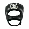 Champs Bxing HEAD & GROIN GUARDS CLETO REYES-BLACK Headguard With Nylon Pointed Face Bar