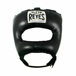 Champs Bxing HEAD & GROIN GUARDS CLETO REYES-BLACK Headguard With Nylon Pointed Face Bar