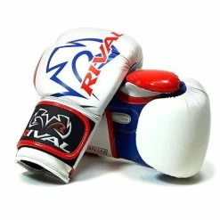 SENIOR GLOVES RIVAL- RB7 WHITE/RED/BLUE FITNESS PLUS BAG GLOVES