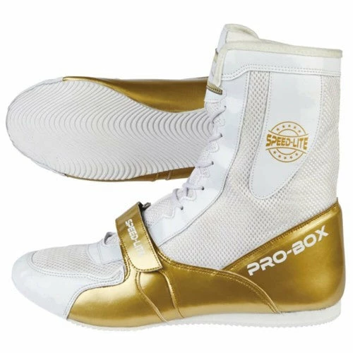Best deal 😀 PROBOX-SPEED-LITE WHITE/GOLD BOXING 🥾 BOOTS 🔥 1 PROBOX-SPEED-LITE WHITE/GOLD BOXING BOOTS