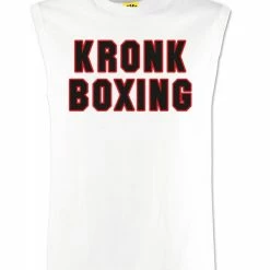 CLOTHING KRONK- Boxing Sleeveless T Shirt White