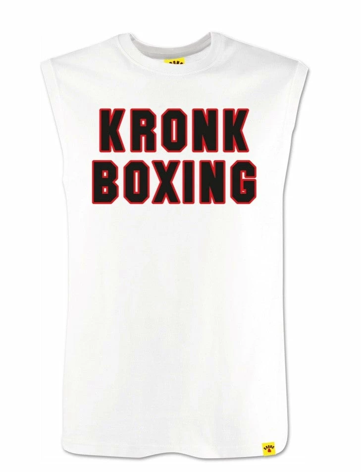 Best deal π CLOTHING KRONK- Boxing Sleeveless T π Shirt White π 1 CLOTHING KRONK- Boxing Sleeveless T Shirt White