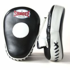 MUAY THAI Sandee Leather Black & White Curved Focus Mitt