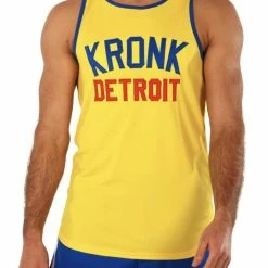 KRONK Iconic Detroit Applique Training Gym Vest Yellow CLOTHING