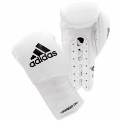 SENIOR GLOVES Adidas-AdiSpeed White Lace Boxing Gloves