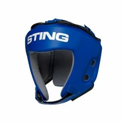 Champs Bxing Ltd HEAD & GROIN GUARDS STING-BLUE Competition Leather Head Guard AIBA APPROVED