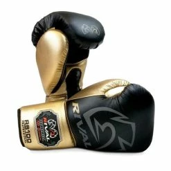 RIVAL-RS100-PROFESSIONAL BLACK/GOLD SPARRING GLOVES SENIOR GLOVES