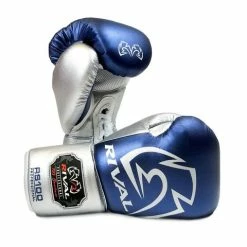 SENIOR GLOVES RIVAL-RS100-PROFESSIONAL BLUE/SILVER SPARRING GLOVES