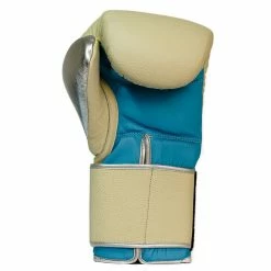 Boxia- GBS IV – Boxing Gloves – Cream, Turquoise And Silver SENIOR GLOVES