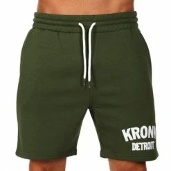 KRONK DETROIT APPLIQUE SHORTS MILITARY GREEN