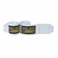 PROBOX- WHITE AIBA SPEC STRETCH HAND WRAPS WRAPS & GEL PADS