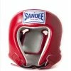 Champs Bxing Ltd Sandee Open Face Red & White Synthetic Leather Head Guard