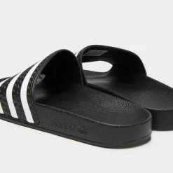 Adidas Originals Adilette Sliders In Black And White BOXING BOOTS