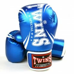 SENIOR GLOVES Twins Metallic Blue Synthetic Boxing Gloves