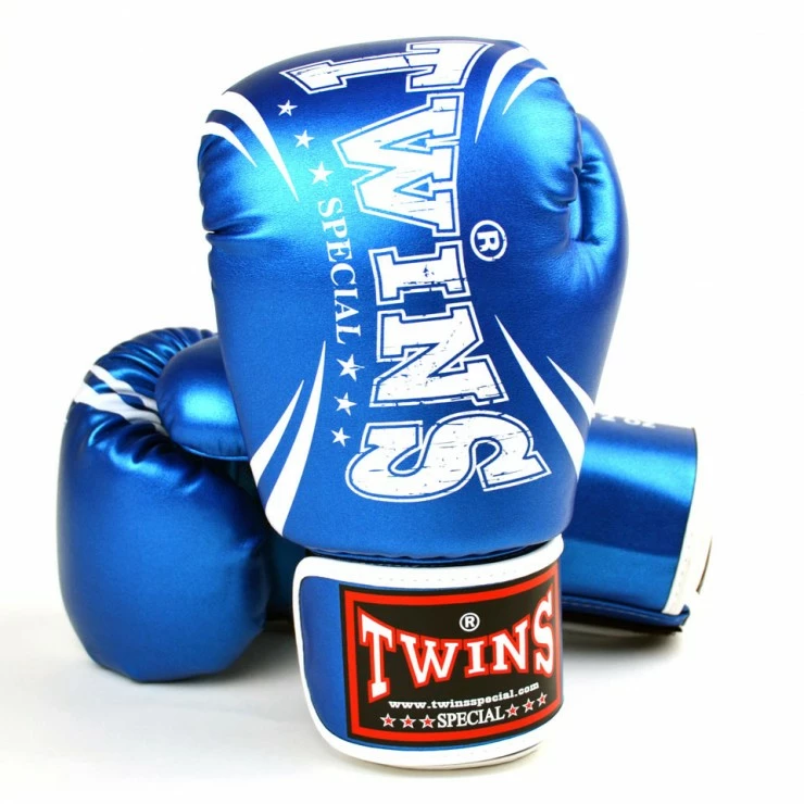 Budget 🔔 SENIOR GLOVES Twins Metallic Blue Synthetic Boxing Gloves ❤️ 1 SENIOR GLOVES Twins Metallic Blue Synthetic Boxing Gloves
