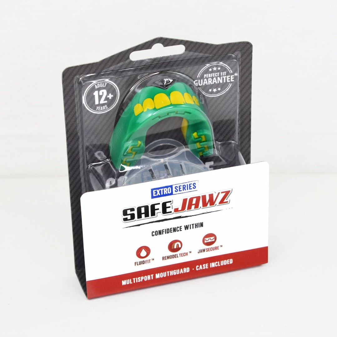 New 🥰 SAFEJAWZ® EXTRO SERIES SELF-FIT 'OGRE' MOUTHGUARD ACCESSORIES 💯 4 SAFEJAWZ® EXTRO SERIES SELF-FIT 'OGRE' MOUTHGUARD ACCESSORIES