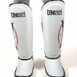 Champs Bxing Ltd MUAY THAI Sandee Cool-Tec White, Black & Red Leather Boot Shinguard