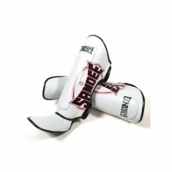 MUAY THAI SANDEE KIDS - Cool-Tec Cool-Tec White, Black & Red Leather Boot Shinguard