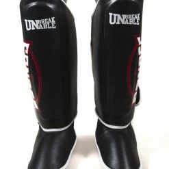 MUAY THAI Sandee KIDS Cool-Tec Black, White & Red Synthetic Leather Boot Shinguard